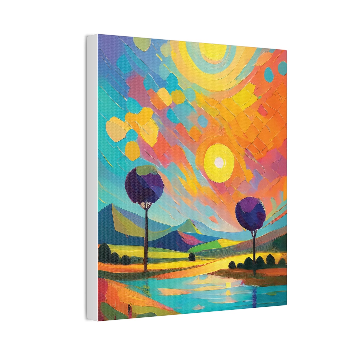 Vibrant Canvas Art Print, Colorful Wall Decor, Abstract Landscape Artwork, Home Decor, Gift for Art Lovers
