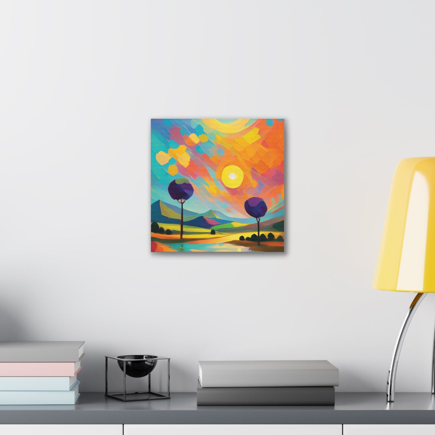 Vibrant Canvas Art Print, Colorful Wall Decor, Abstract Landscape Artwork, Home Decor, Gift for Art Lovers