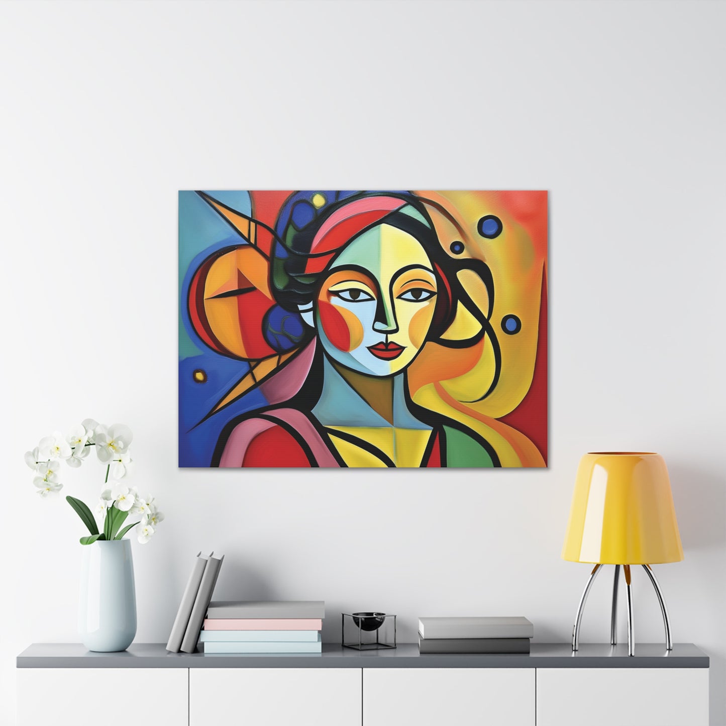 Bold Portrait, Vibrant Abstract Art Canvas Print, Colorful Wall Decor, Unique Gift, Home Aesthetic, Modern Art, Artistic Wall Hanging