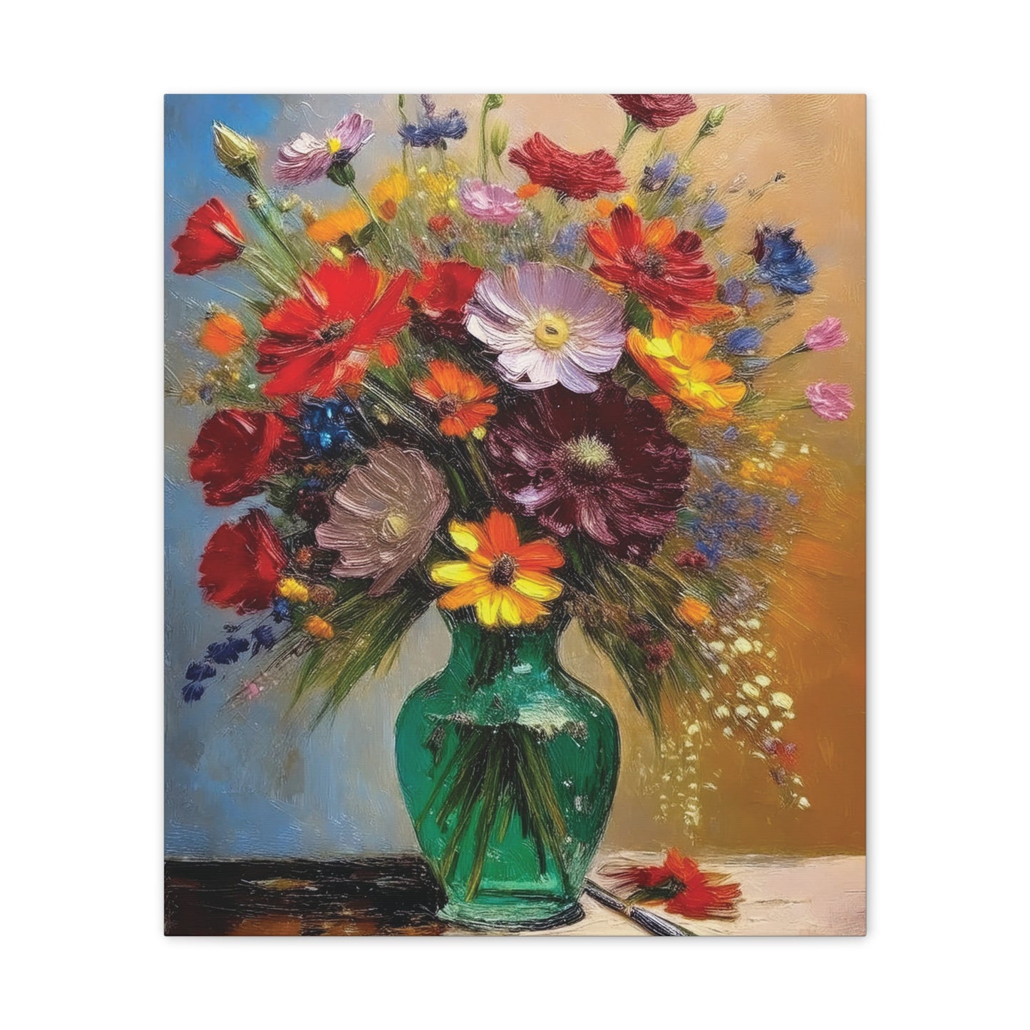Floral Canvas Art Print, Colorful Flower Wall Decor, Home Interior Design, Gift for Art Lovers, Spring Decor