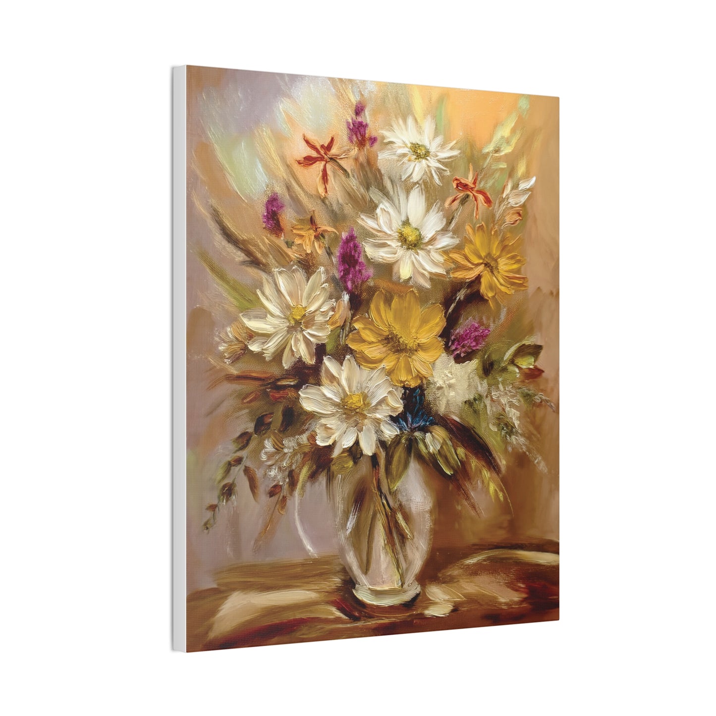 Floral Canvas Art Print, Vibrant Flower Decor, Wall Art for Home, Gift for Garden Lovers, Spring Decoration, Nature-Inspired Artwork