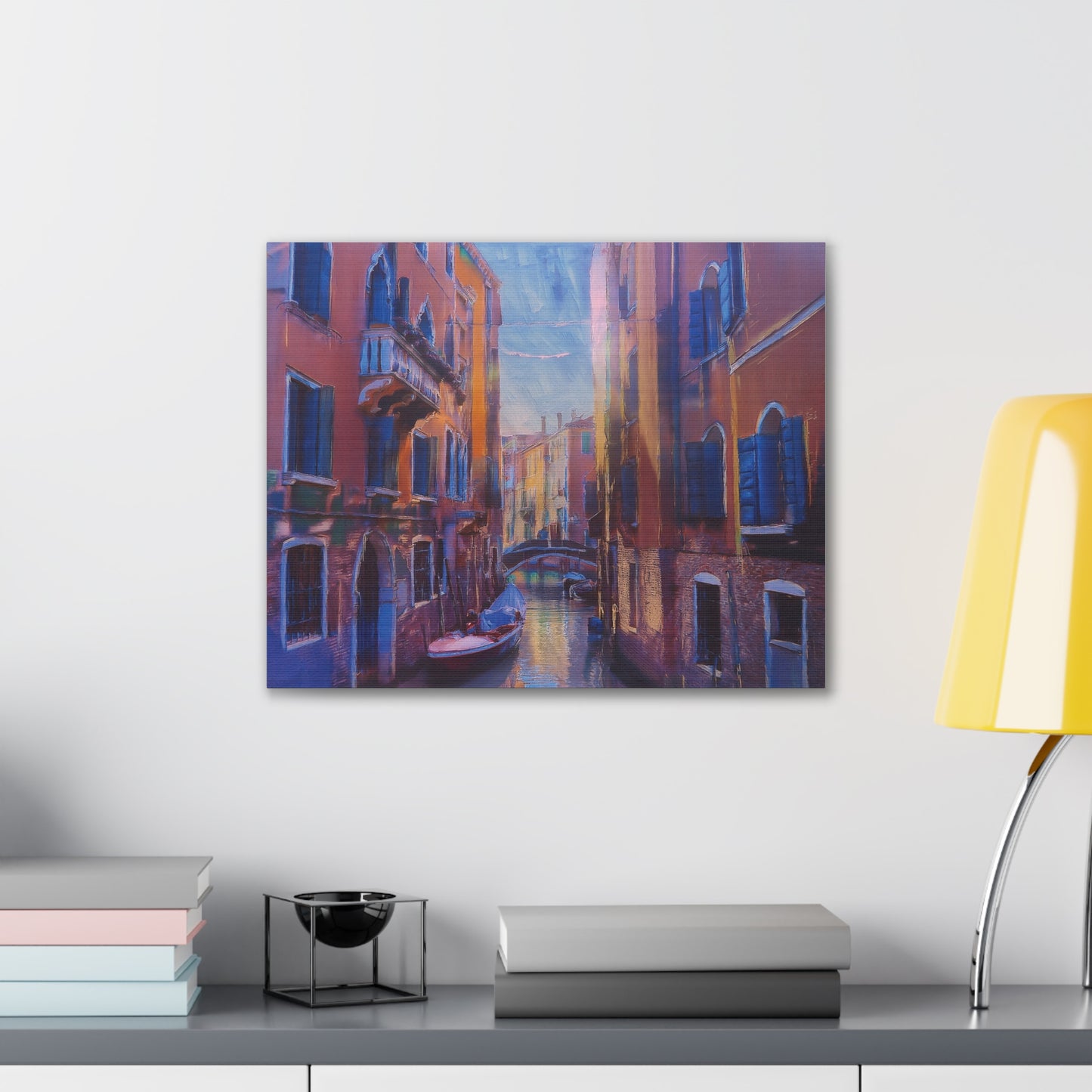 Venetian Canal Art Print, Canvas Wall Decor, Home Gallery Art, Gift for Art Lovers, Living Room Wall Art, Colorful Italian Landscape