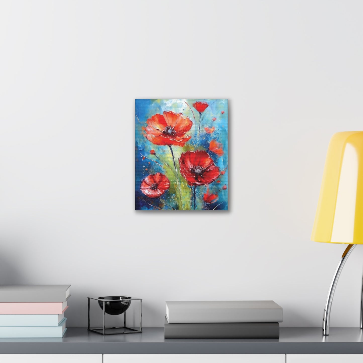 Vibrant Floral Canvas Art Print, Colorful Flower Wall Decor, Home Decor, Gift for Nature Lovers, Poppy Artwork, Vibrant Wall Art