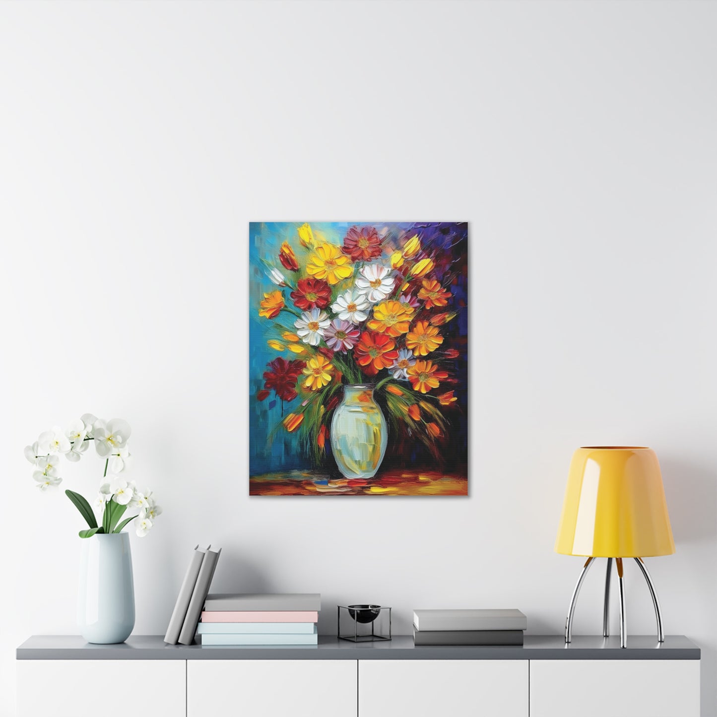 Vibrant Floral Canvas Art | Colorful Flower Wall Decor, Home Gift, Art Print, Spring Decor, Gift for Her, Botanical Artwork
