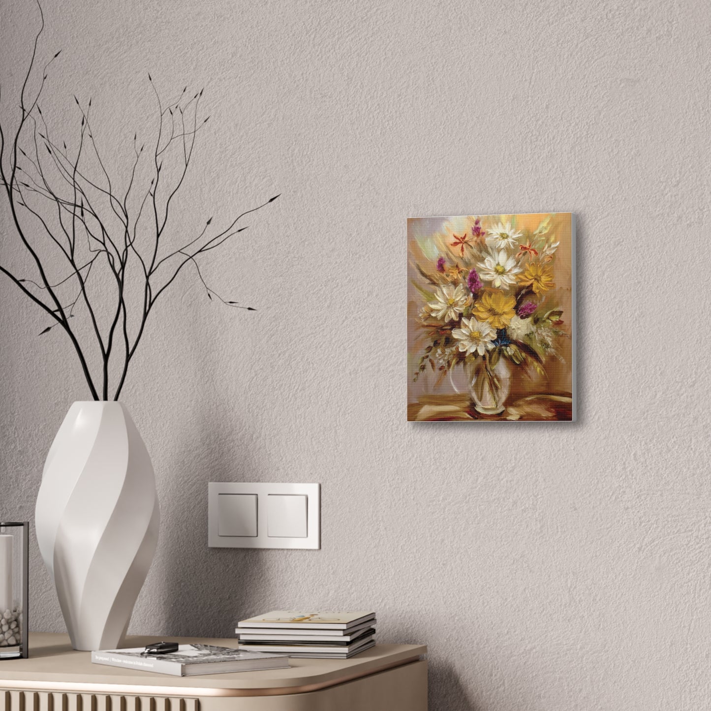 Floral Canvas Art Print, Vibrant Flower Decor, Wall Art for Home, Gift for Garden Lovers, Spring Decoration, Nature-Inspired Artwork