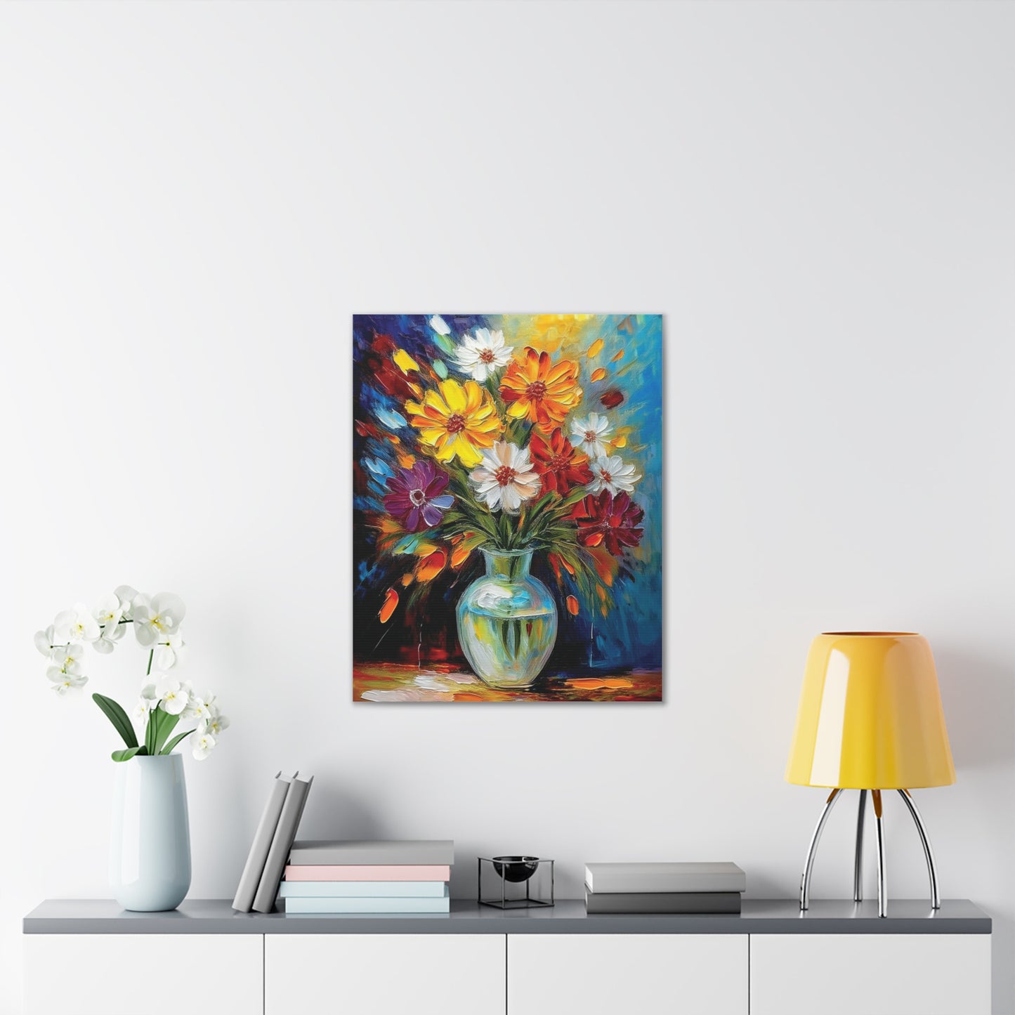 Vibrant Floral Canvas Art, Colorful Home Decor, Flower Wall Art, Bright Room Accent, Unique Gift, Art for All Occasions