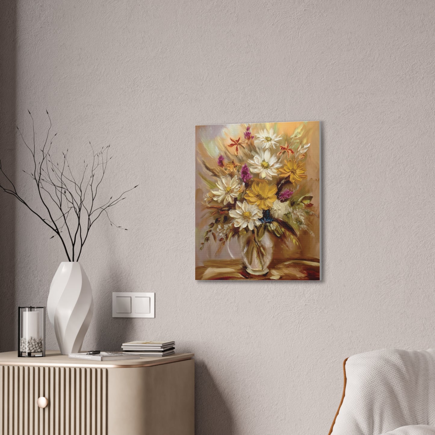 Floral Canvas Art Print, Vibrant Flower Decor, Wall Art for Home, Gift for Garden Lovers, Spring Decoration, Nature-Inspired Artwork
