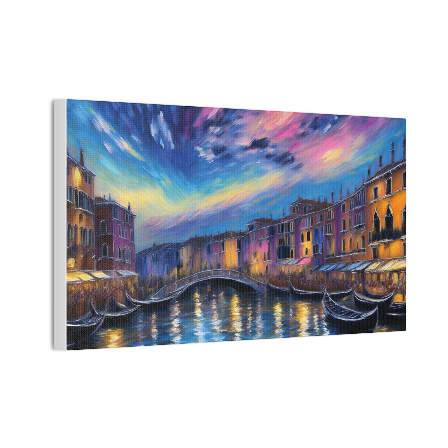Canvas Wall Art, Serene Venice Scene, Home Decor, Art Gift for Her, Office Wall Decoration, Colorful Landscape Print