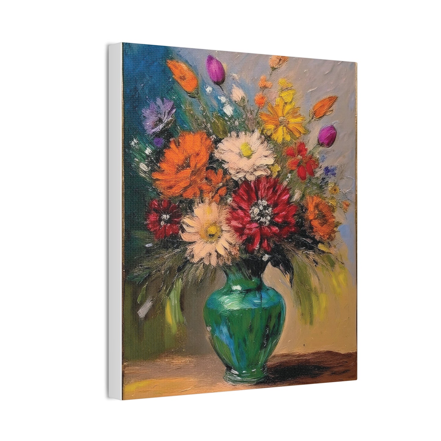 Floral Canvas Art Print, Vibrant Flower Wall Decor, Home Decoration, Gift for Nature Lovers, Colorful Artwork for Celebrations