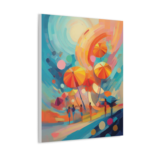 Vibrant Abstract Beach Canvas Art - Colorful Summer Decor, Modern Wall Art, Beach House Decor, Gift for Art Lovers, Coastal Wall Decor