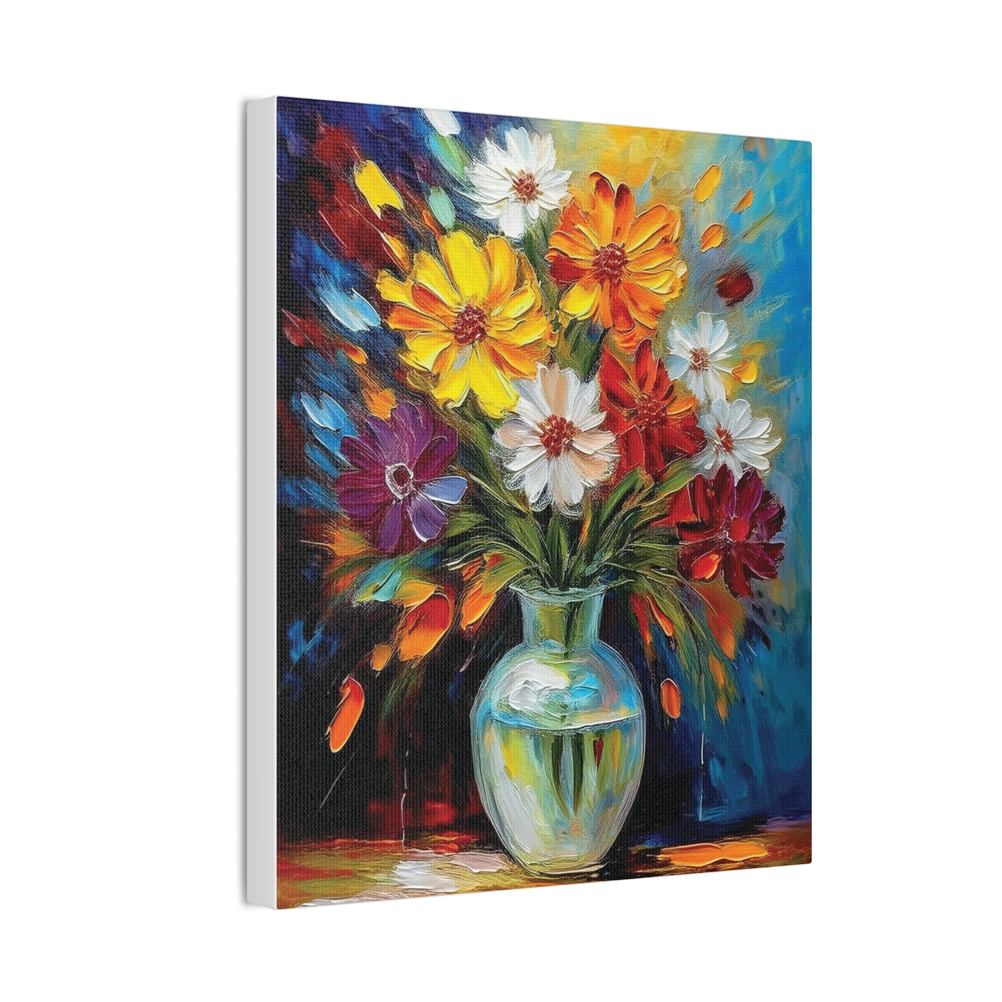 Vibrant Floral Canvas Art, Colorful Home Decor, Flower Wall Art, Bright Room Accent, Unique Gift, Art for All Occasions