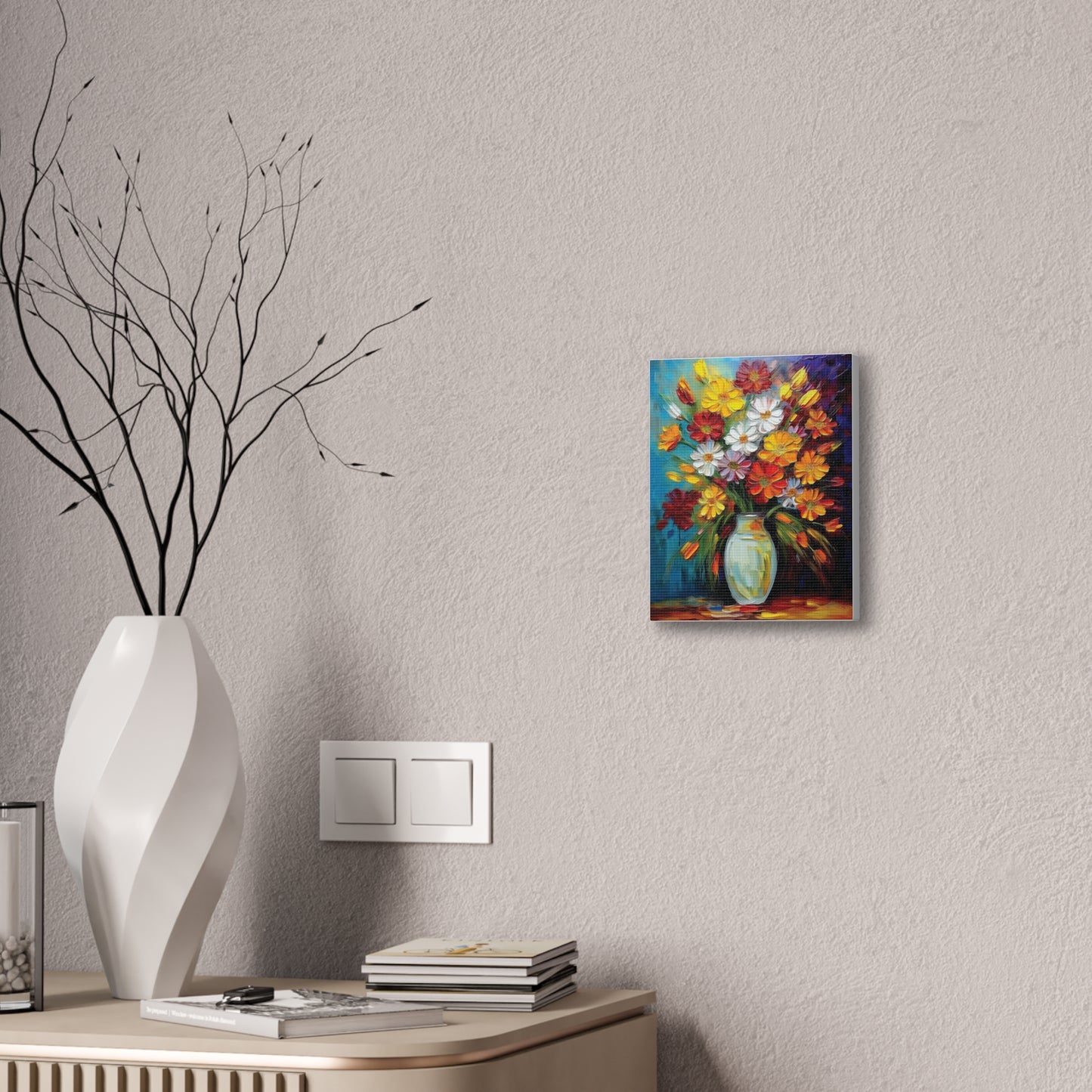 Vibrant Floral Canvas Art | Colorful Flower Wall Decor, Home Gift, Art Print, Spring Decor, Gift for Her, Botanical Artwork