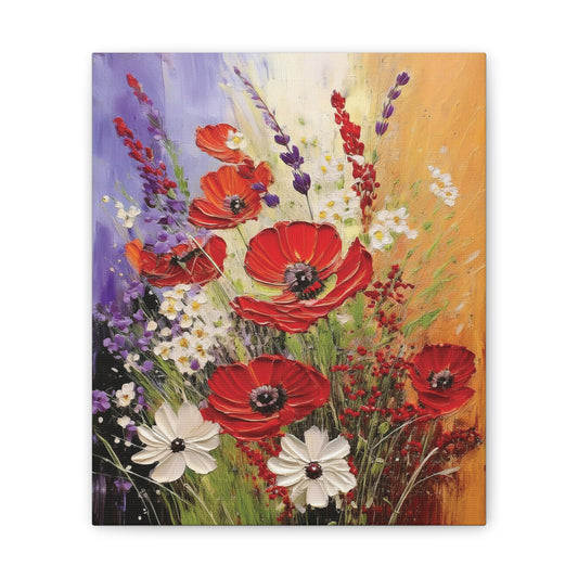 Vibrant Flower Canvas Wall Art | Colorful Floral Home Decor, Gift for Home, Nature Lover Wall Decor, Spring Decor, Anniversary Gift
