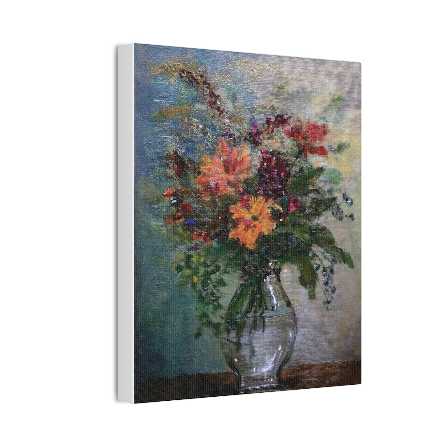 Floral Canvas Wall Art, Vintage Flower Painting, Home Decor, Gift for Her, Living Room Decoration, Art for All Occasions