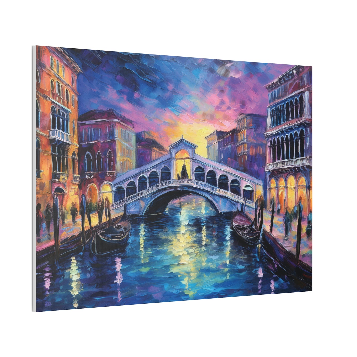 Vibrant Venice Canvas Art, Colorful Bridge Painting, Home Decor, Wall Art, Art for Living Room, Italian Landscape Print