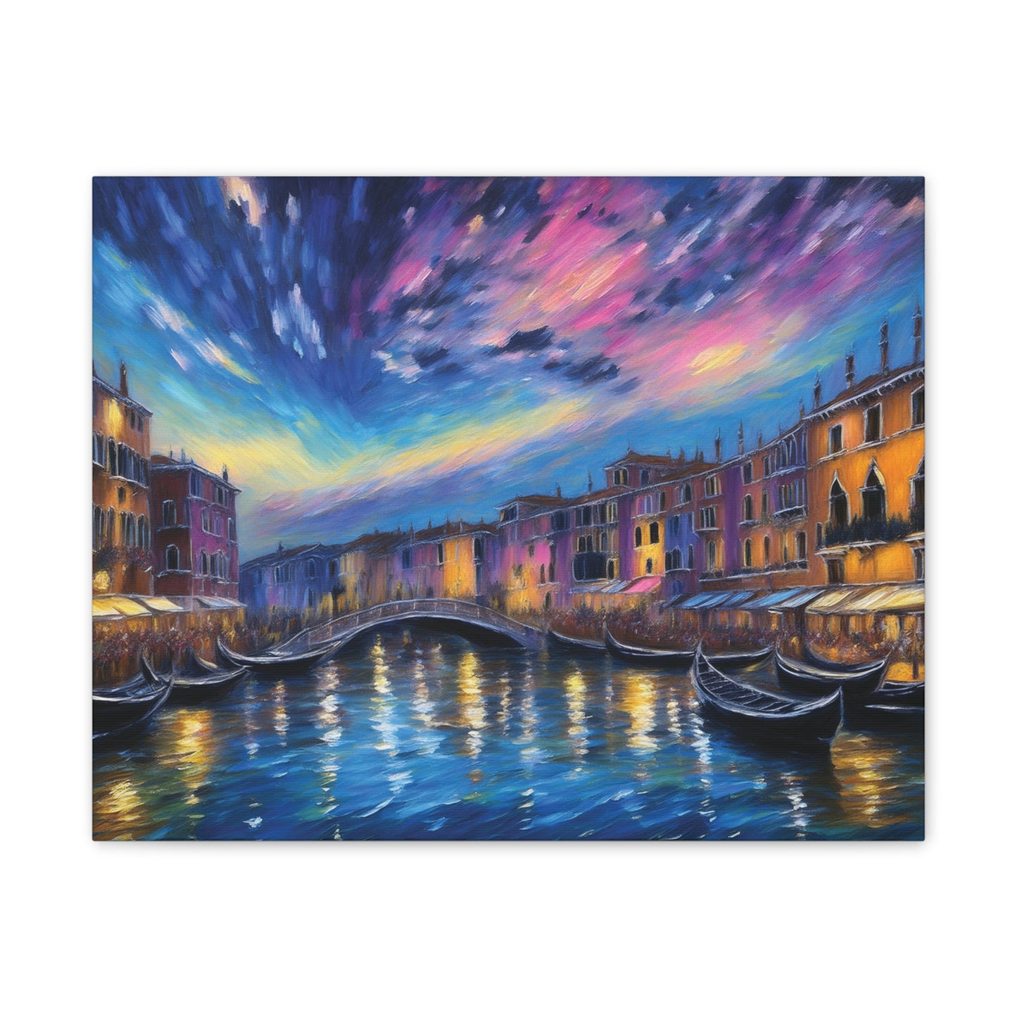 Canvas Wall Art, Serene Venice Scene, Home Decor, Art Gift for Her, Office Wall Decoration, Colorful Landscape Print