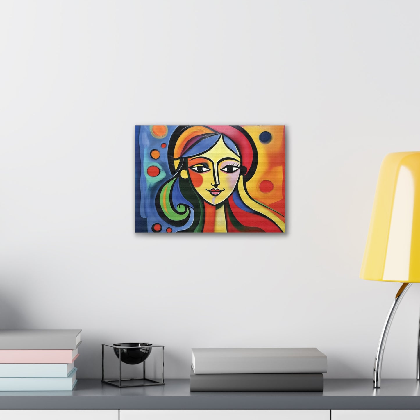 Vibrant Canvas Wall Art, Colorful Abstract Portrait, Modern Home Decor, Unique Gift for Art Lovers, Gallery Wall