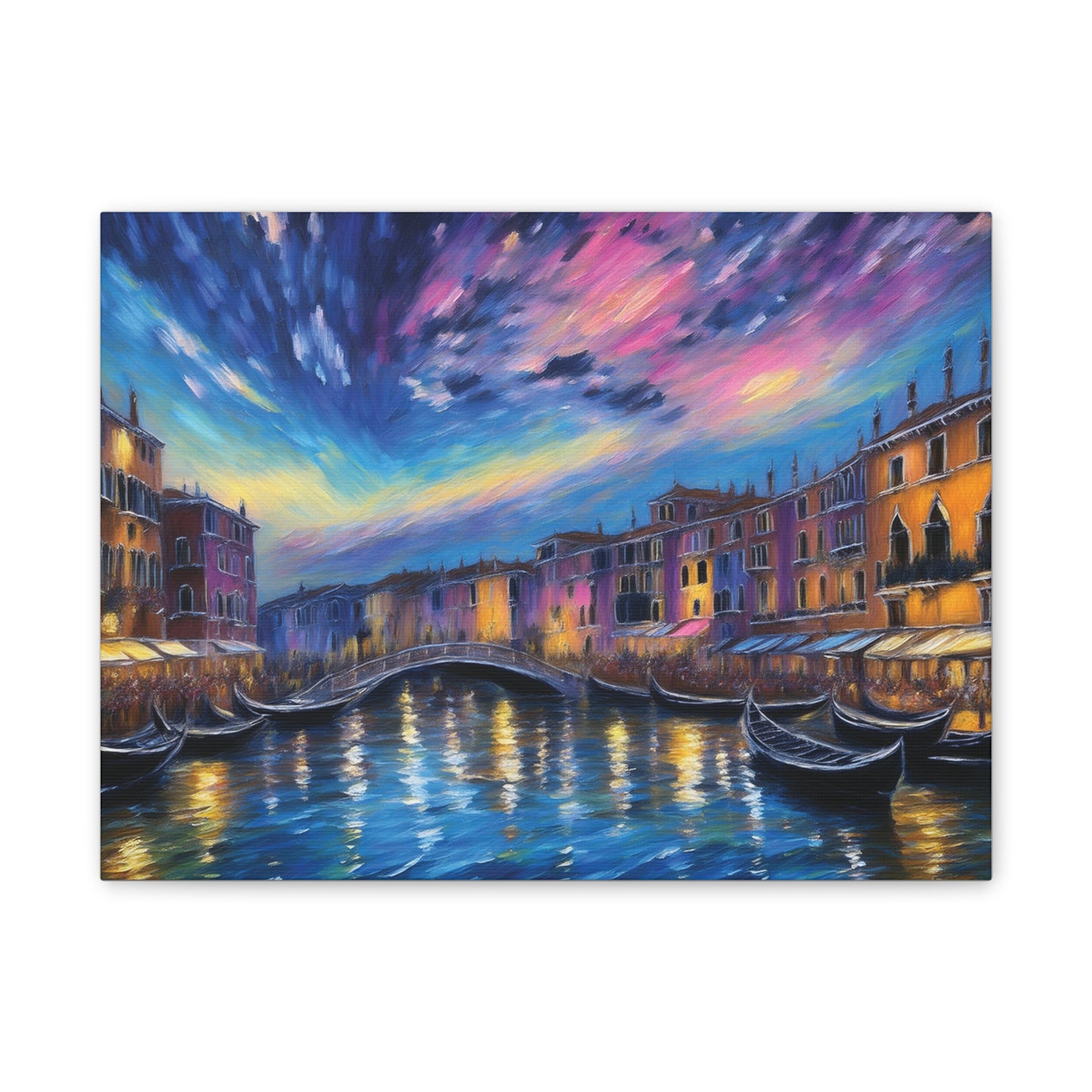 Canvas Wall Art, Serene Venice Scene, Home Decor, Art Gift for Her, Office Wall Decoration, Colorful Landscape Print