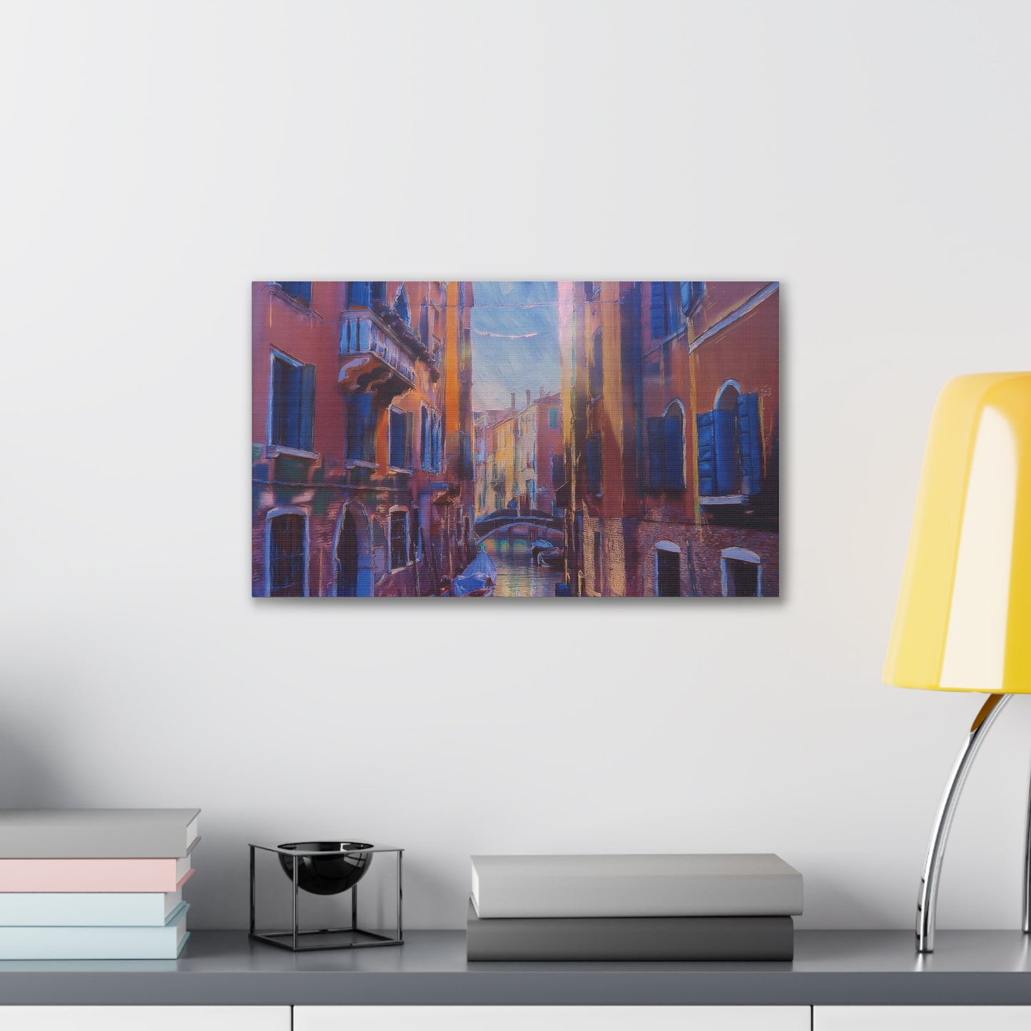 Venetian Canal Art Print, Canvas Wall Decor, Home Gallery Art, Gift for Art Lovers, Living Room Wall Art, Colorful Italian Landscape