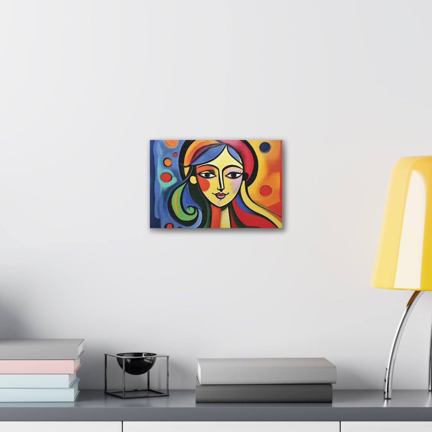Vibrant Canvas Wall Art, Colorful Abstract Portrait, Modern Home Decor, Unique Gift for Art Lovers, Gallery Wall