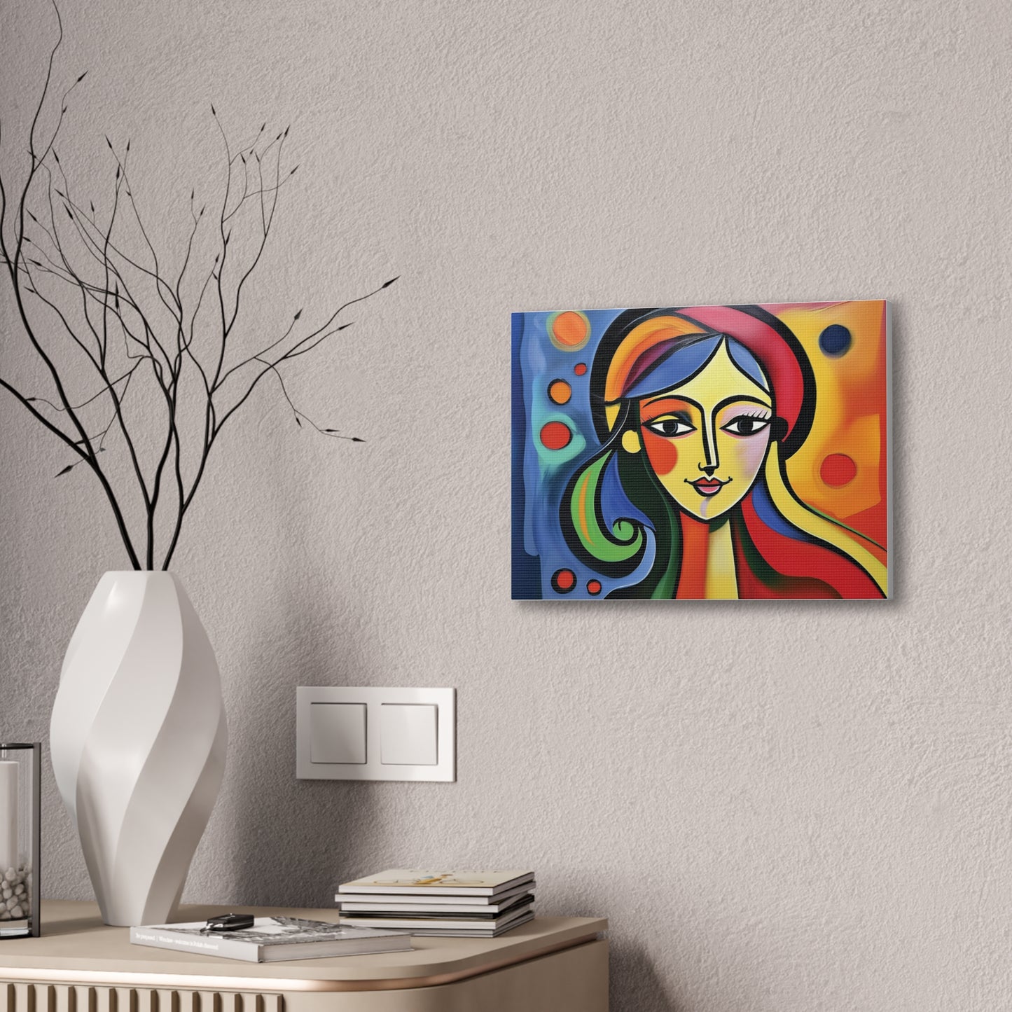 Vibrant Canvas Wall Art, Colorful Abstract Portrait, Modern Home Decor, Unique Gift for Art Lovers, Gallery Wall