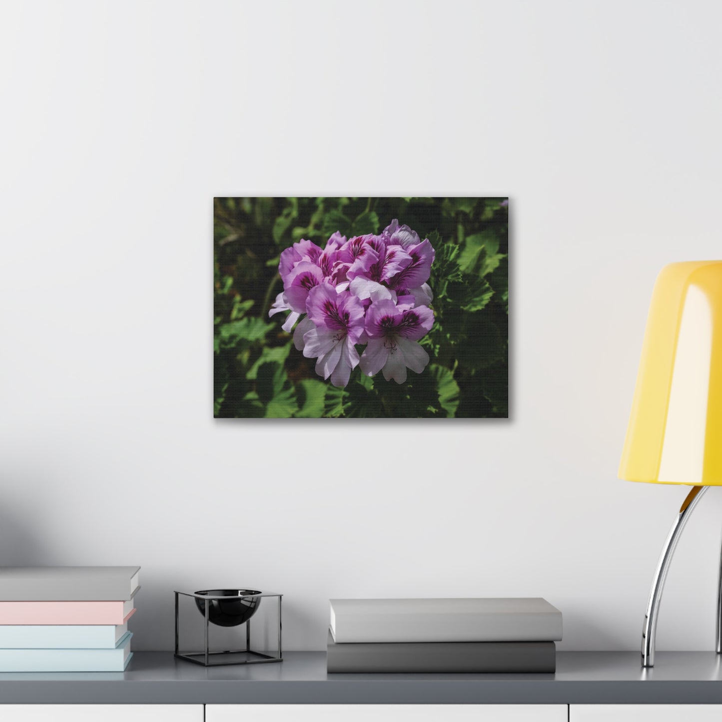 Pink Geranium Floral Canvas Print — Stretched Wall Art