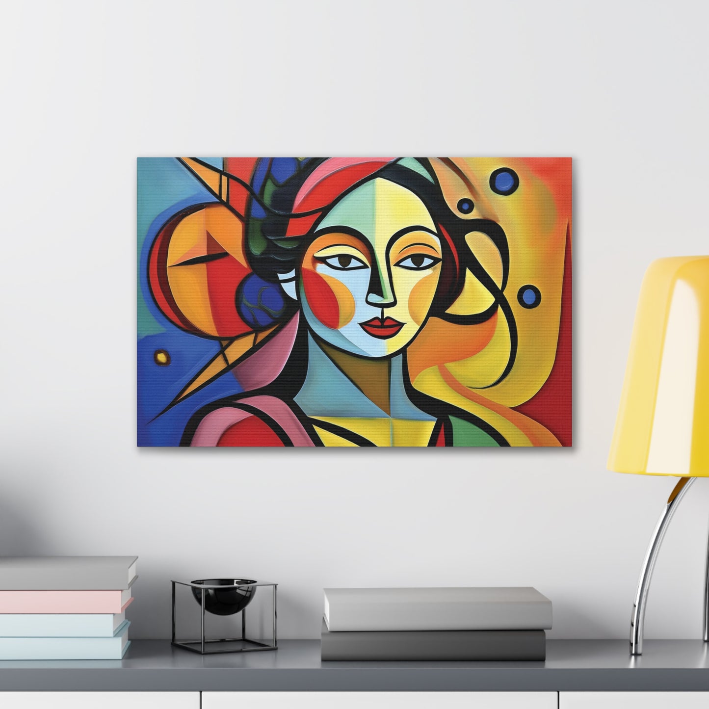 Bold Portrait, Vibrant Abstract Art Canvas Print, Colorful Wall Decor, Unique Gift, Home Aesthetic, Modern Art, Artistic Wall Hanging