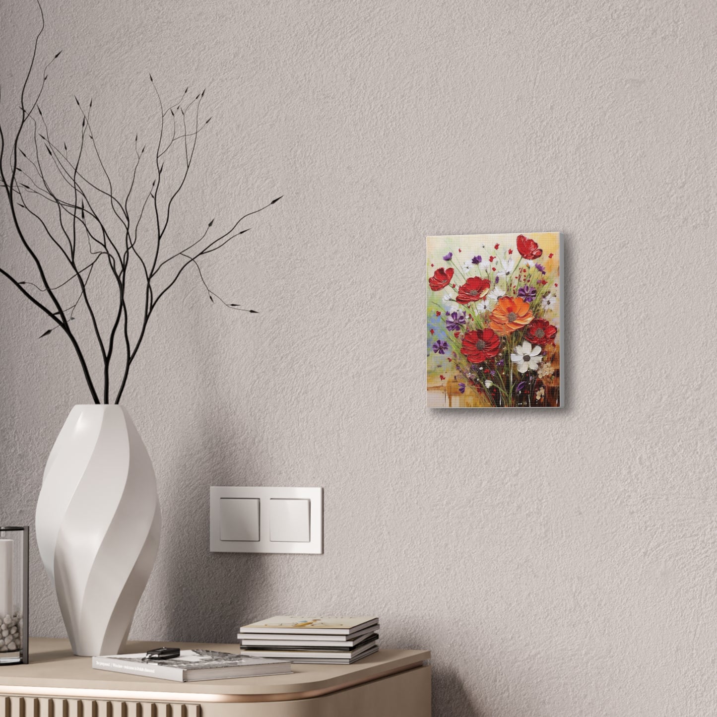 Floral Canvas Art Print, Colorful Flower Wall Decor, Home Decor, Gift for Her, Botanical Wall Art, Mothers Day Decoration