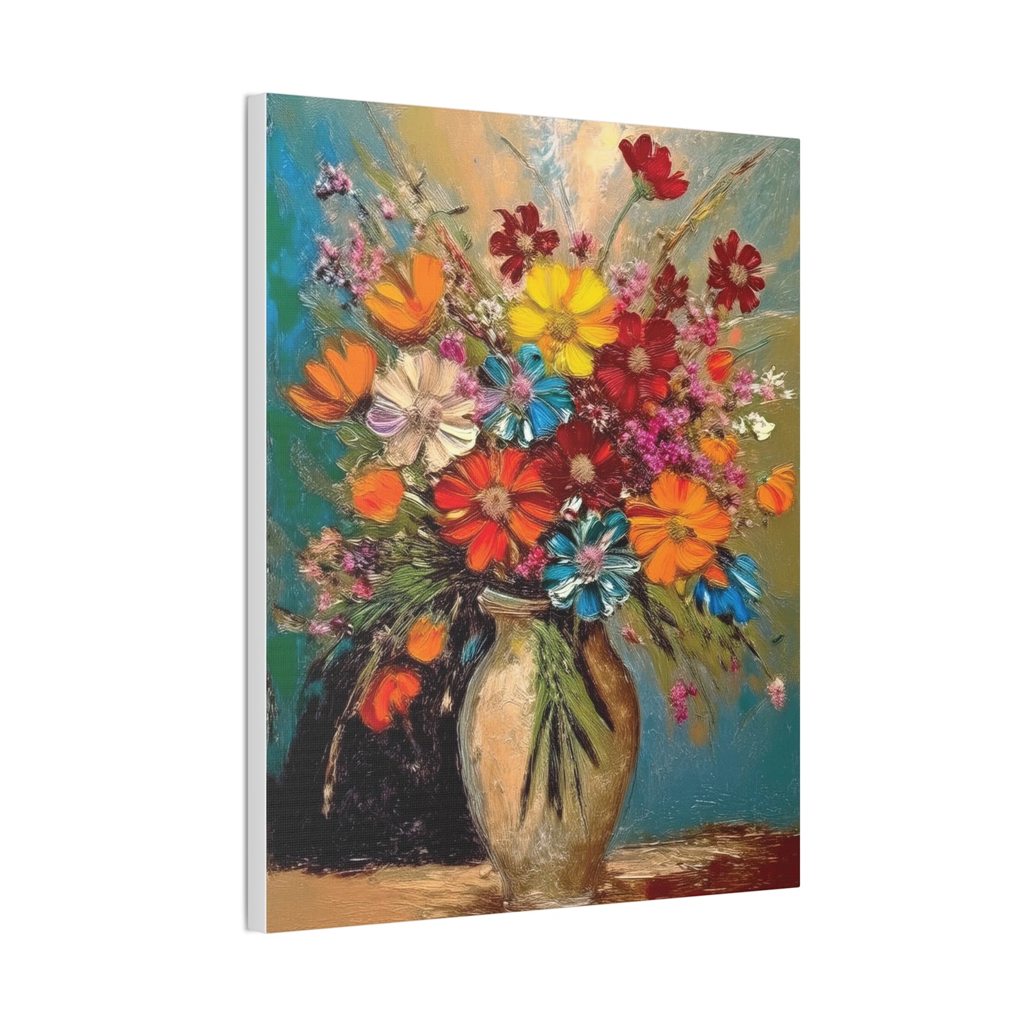 Canvas Wall Art - Colorful Floral Print for Home Decor, Vibrant Nature Artwork, Perfect Gift for Art Lovers, Living Room Accent
