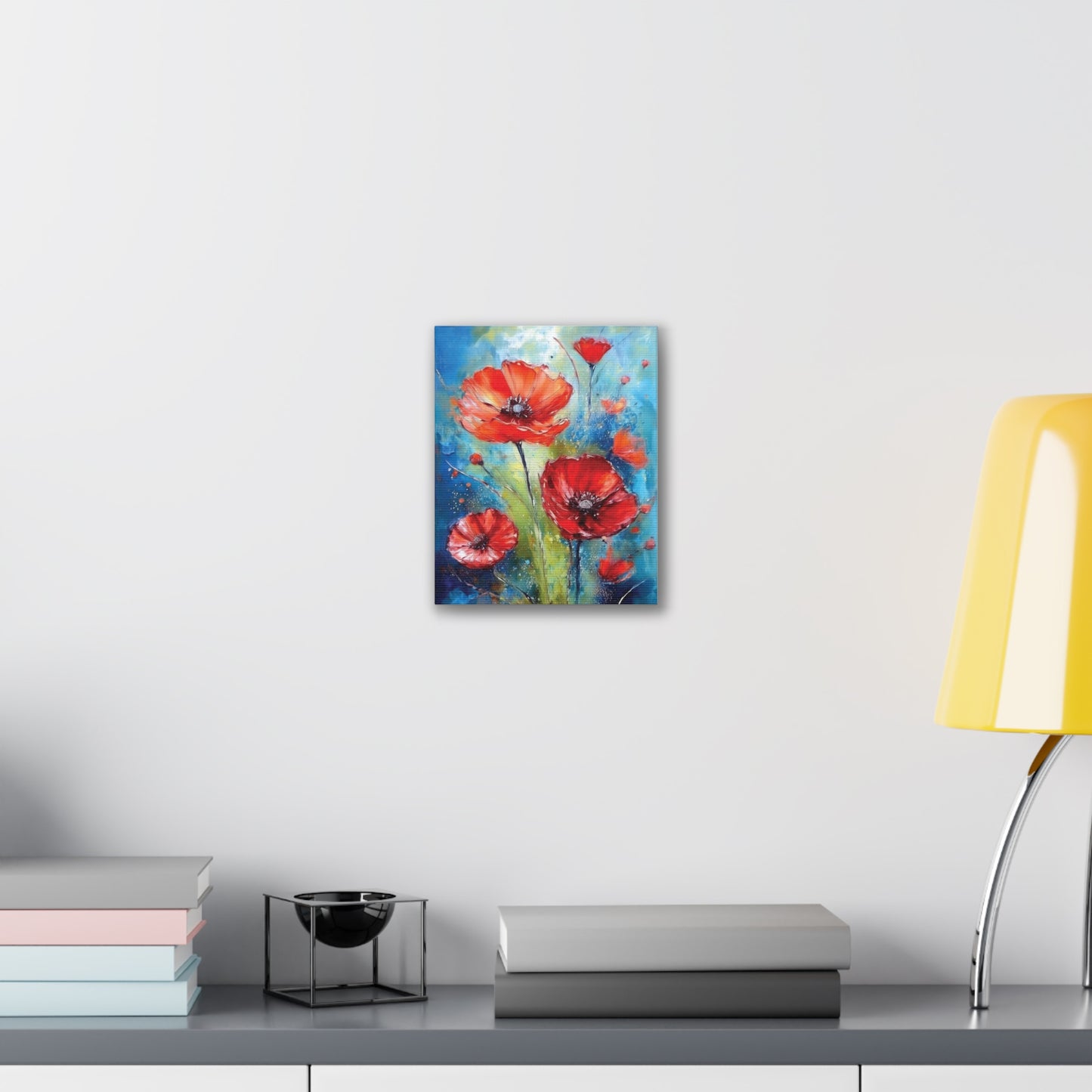 Vibrant Floral Canvas Art Print, Colorful Flower Wall Decor, Home Decor, Gift for Nature Lovers, Poppy Artwork, Vibrant Wall Art
