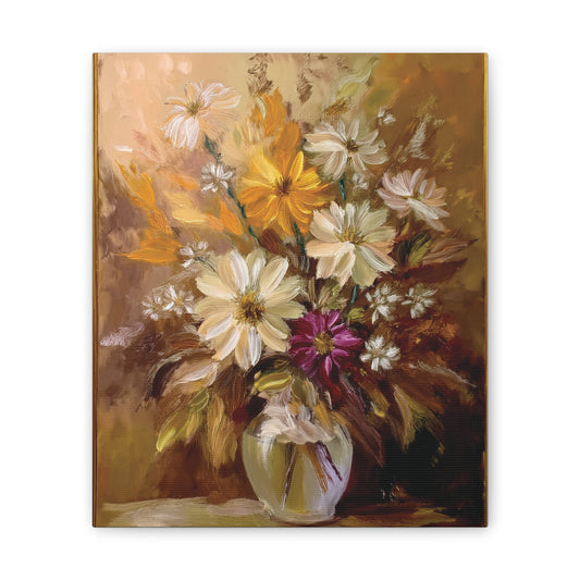 Floral Canvas Art Print, Home Decor, Gallery Wall Art, Mother's Day Gift, Vintage Flower Painting, Elegant Wall Decor