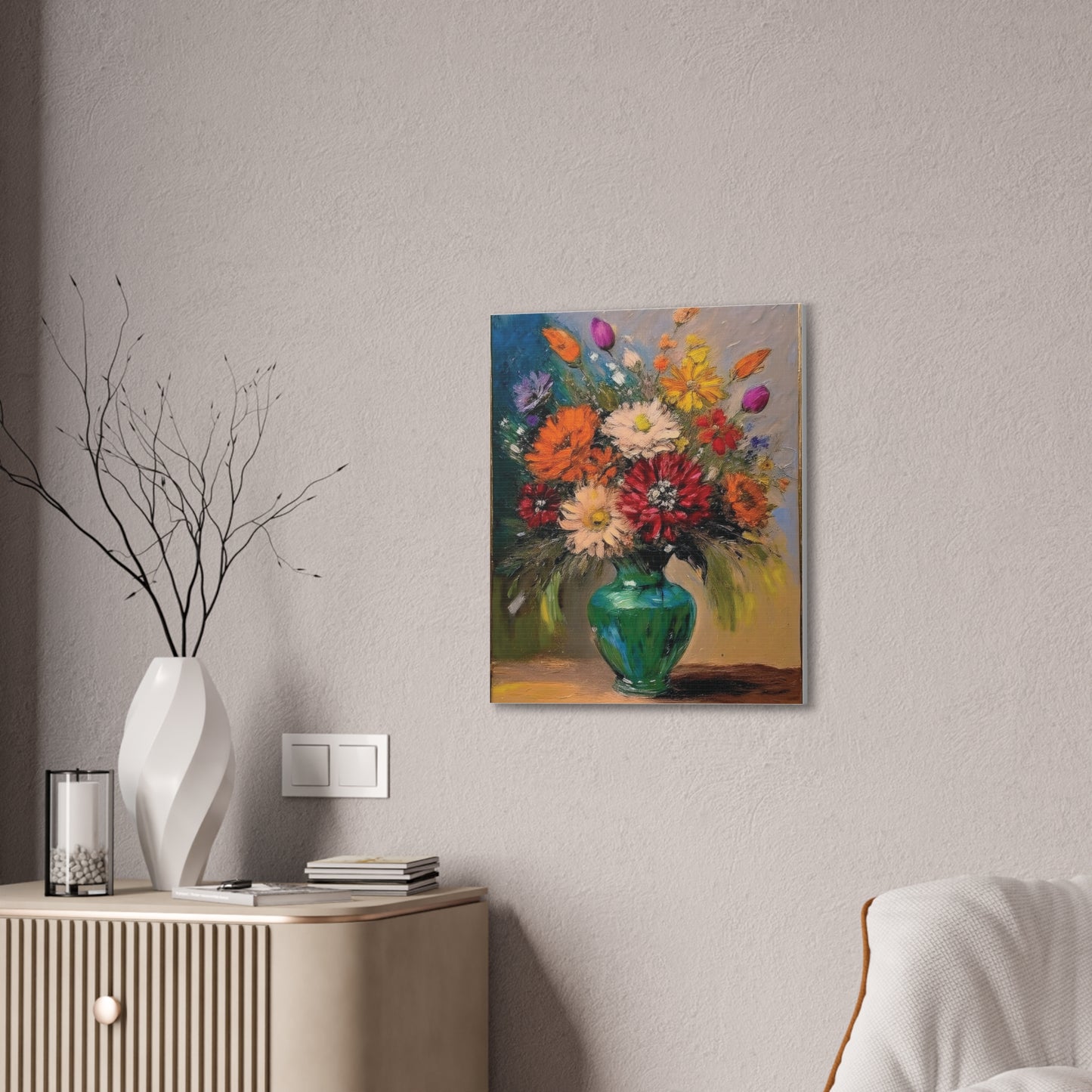 Floral Canvas Art Print, Vibrant Flower Wall Decor, Home Decoration, Gift for Nature Lovers, Colorful Artwork for Celebrations