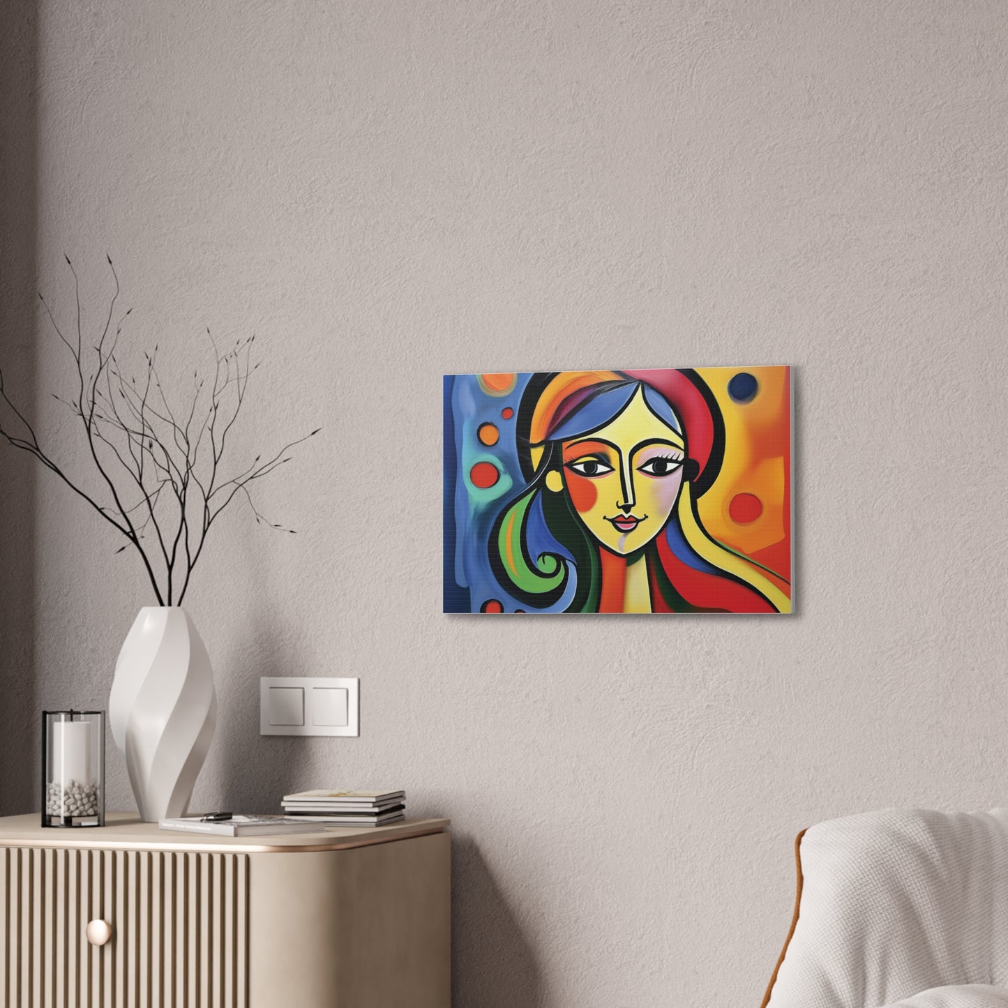Vibrant Canvas Wall Art, Colorful Abstract Portrait, Modern Home Decor, Unique Gift for Art Lovers, Gallery Wall