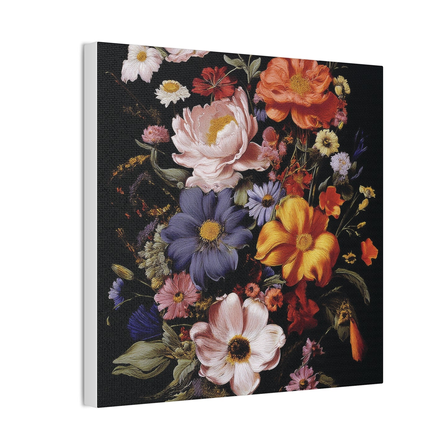 Floral Wall Art Canvas, Botanical Artwork, Home Decor, Gift for Her, Abstract Flower Print, Colorful Flower Canvas