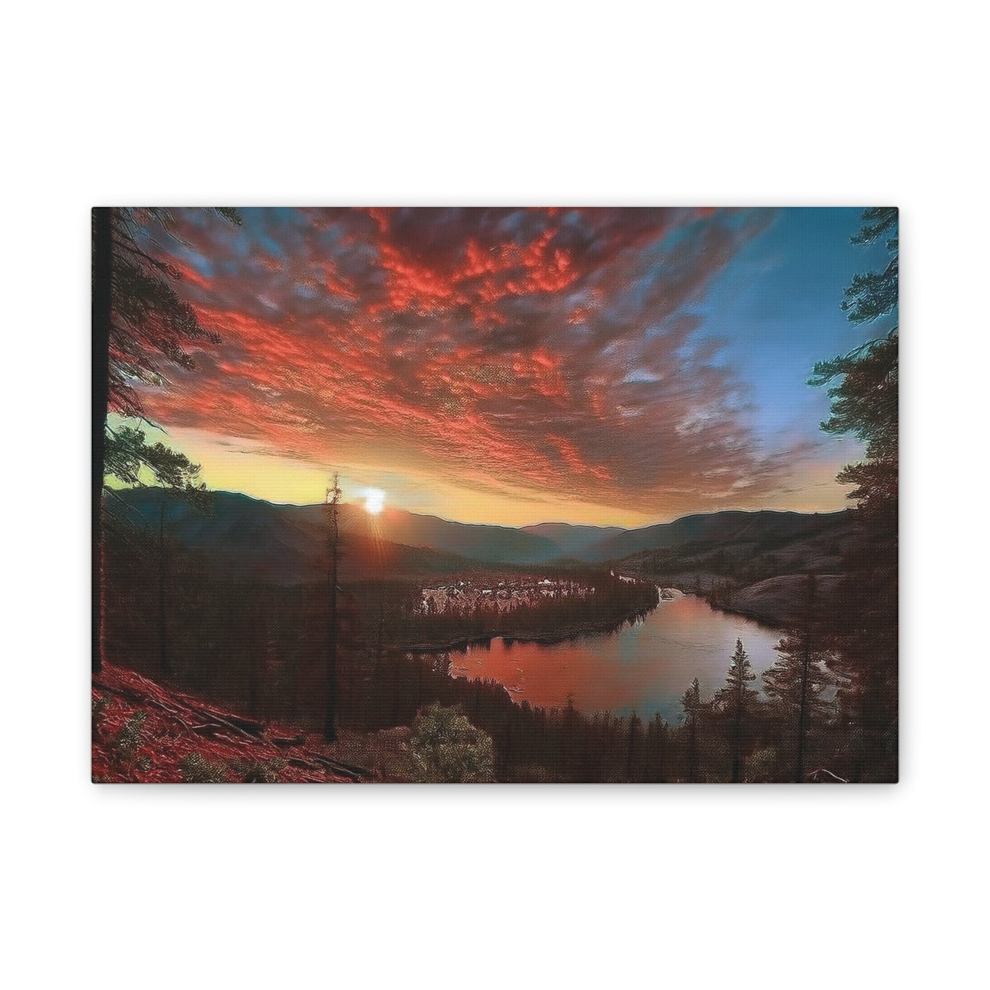 Scenic Canvas Wall Art, Colorful Landscape Print, Nature Decor, Home Wall Hanging, Sunset Photography