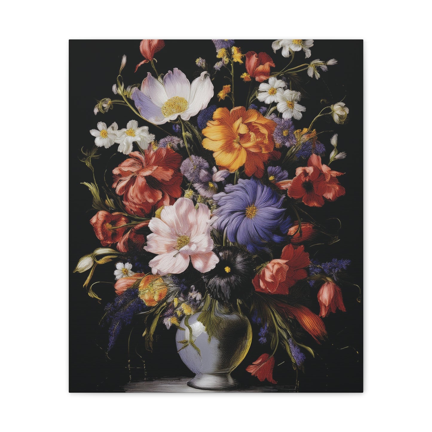 Floral Canvas Art Print, Wall Decor for Home, Vibrant Flower Artwork, Gift for Garden Lovers, Colorful Floral Wall Art, Spring Decoration
