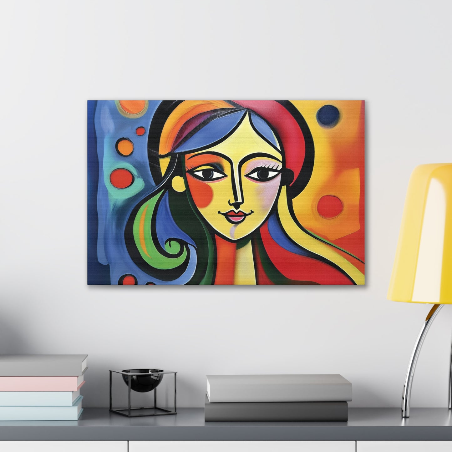 Vibrant Canvas Wall Art, Colorful Abstract Portrait, Modern Home Decor, Unique Gift for Art Lovers, Gallery Wall