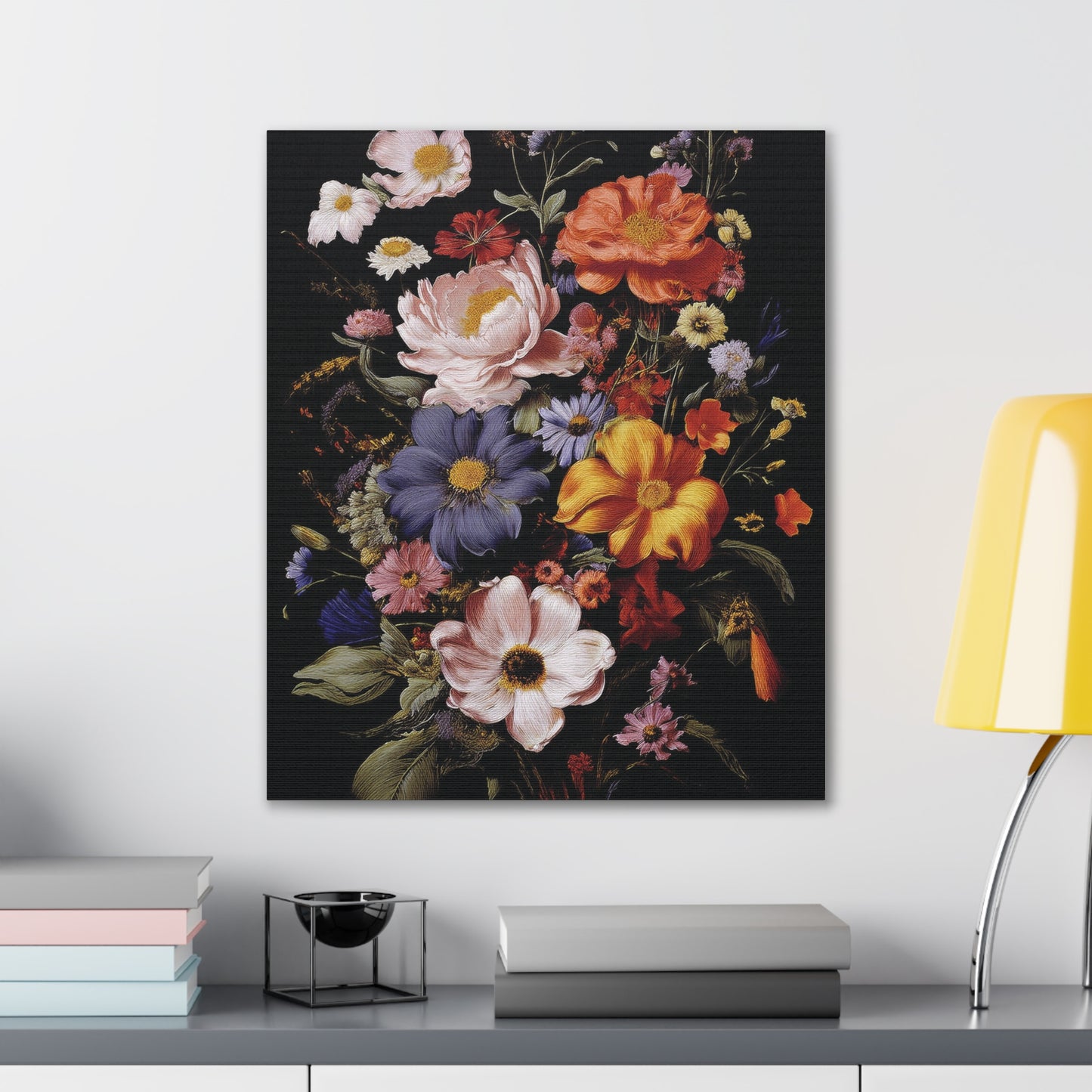 Floral Wall Art Canvas, Botanical Artwork, Home Decor, Gift for Her, Abstract Flower Print, Colorful Flower Canvas