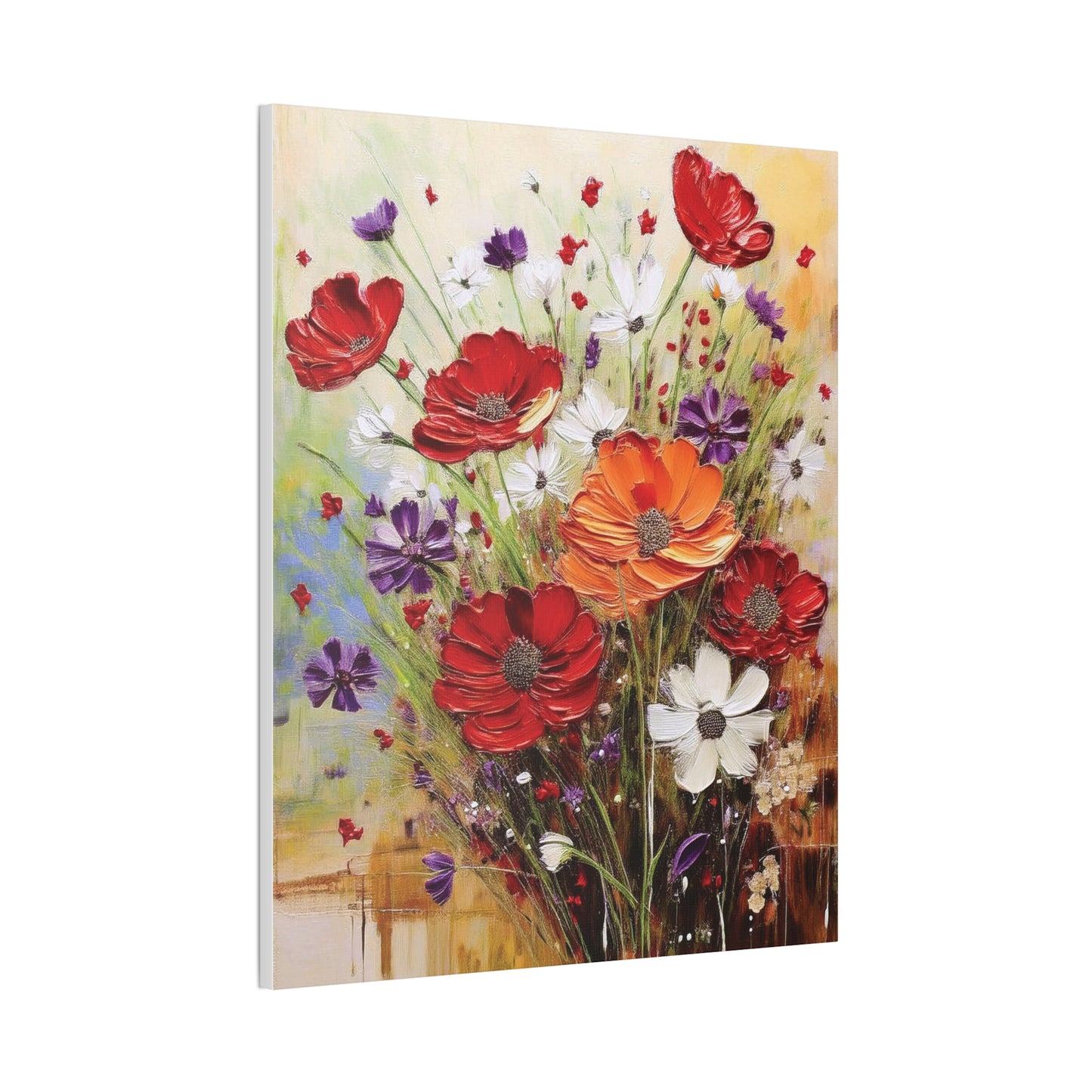 Floral Canvas Art Print, Colorful Flower Wall Decor, Home Decor, Gift for Her, Botanical Wall Art, Mothers Day Decoration