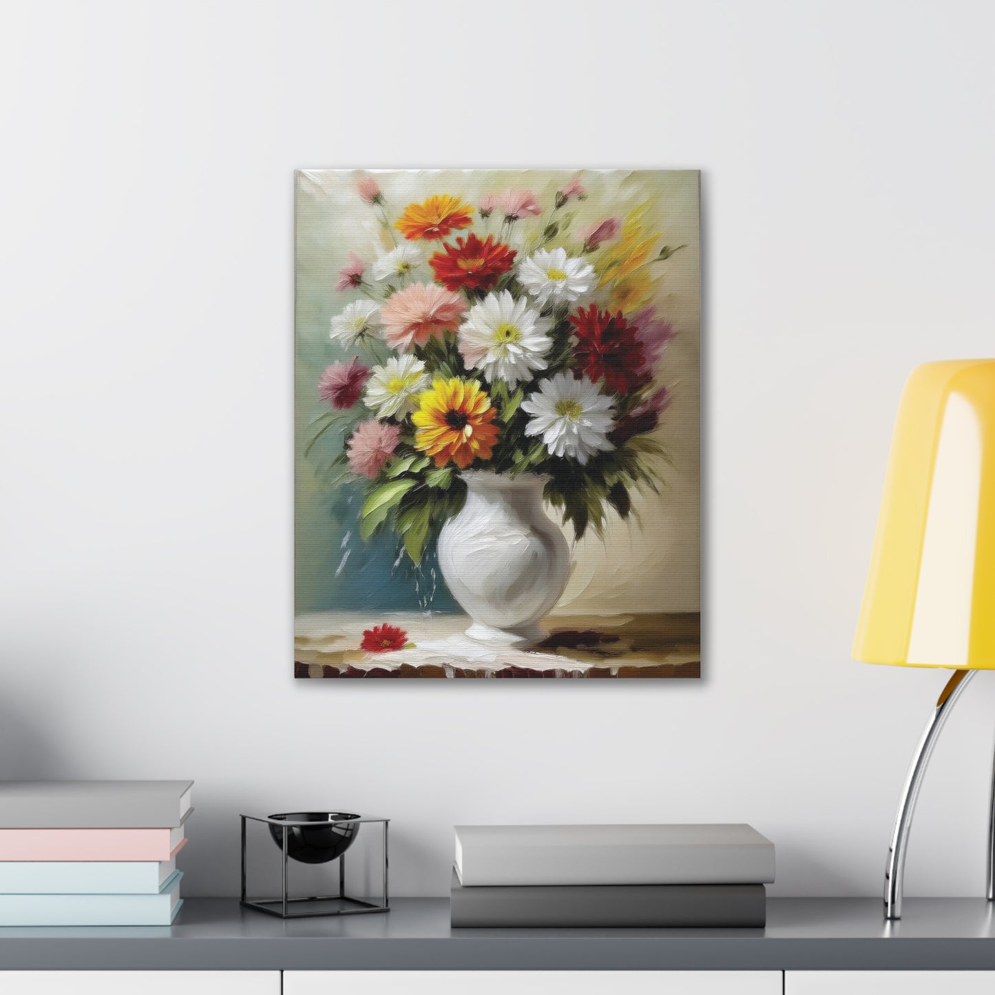 Floral Canvas Art Print, Colorful Flower Wall Decor, Home and Office Decoration, Gift for Flower Lovers or Art Collectors