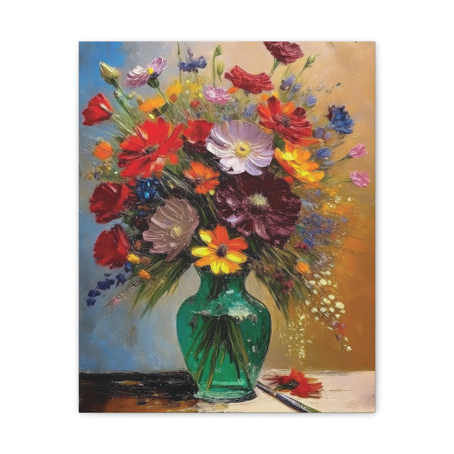 Floral Canvas Art Print, Colorful Flower Wall Decor, Home Interior Design, Gift for Art Lovers, Spring Decor