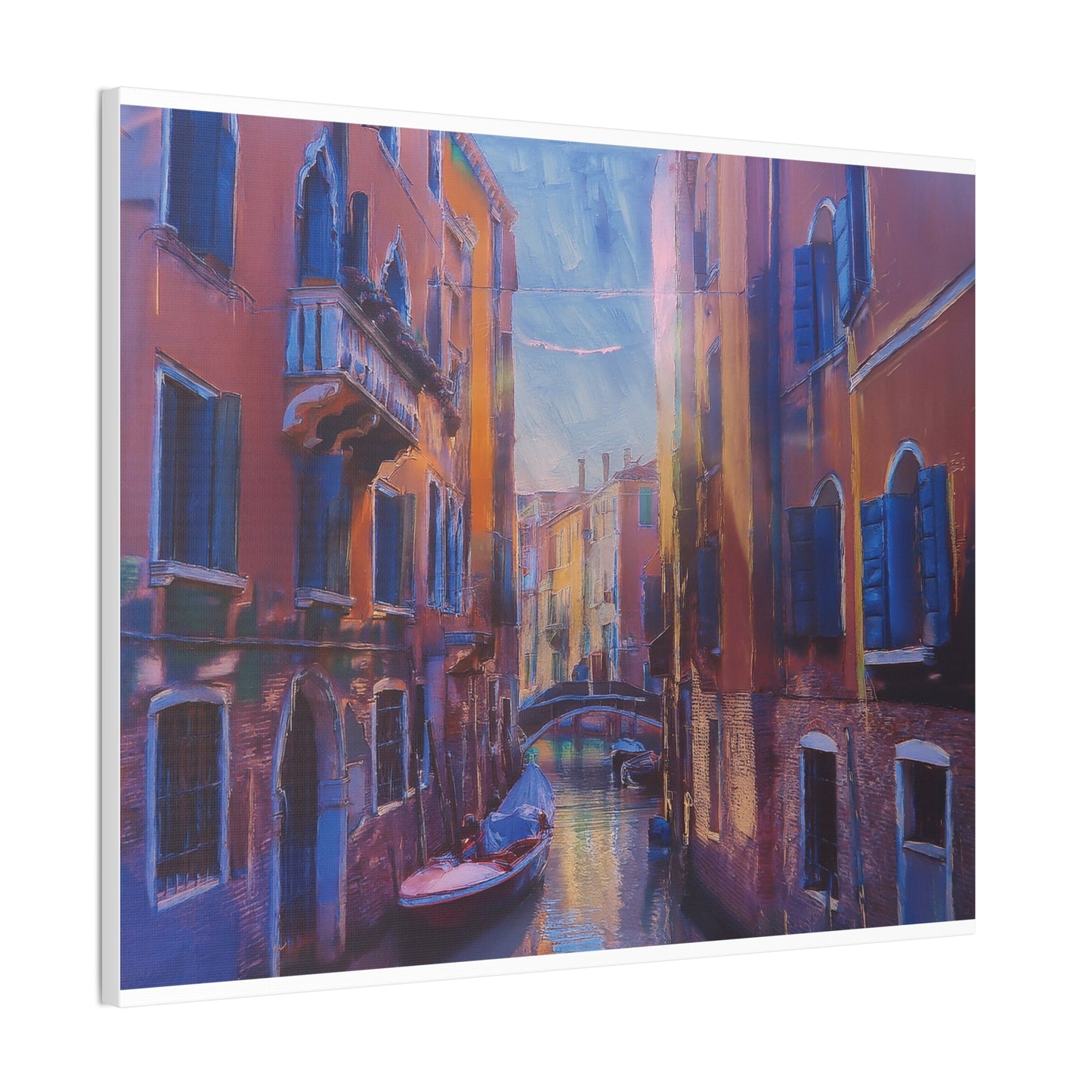 Venetian Canal Art Print, Canvas Wall Decor, Home Gallery Art, Gift for Art Lovers, Living Room Wall Art, Colorful Italian Landscape