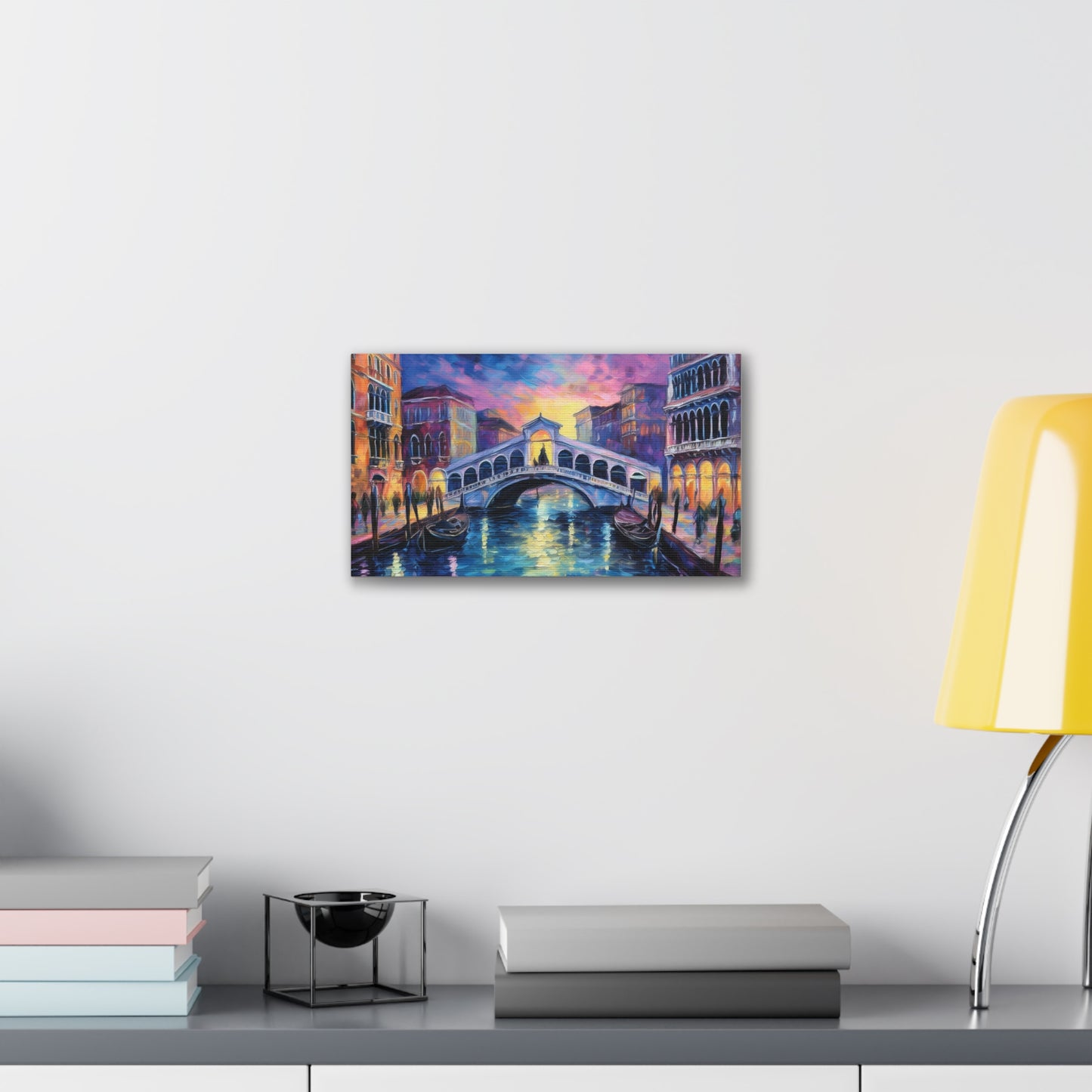 Vibrant Venice Canvas Art, Colorful Bridge Painting, Home Decor, Wall Art, Art for Living Room, Italian Landscape Print