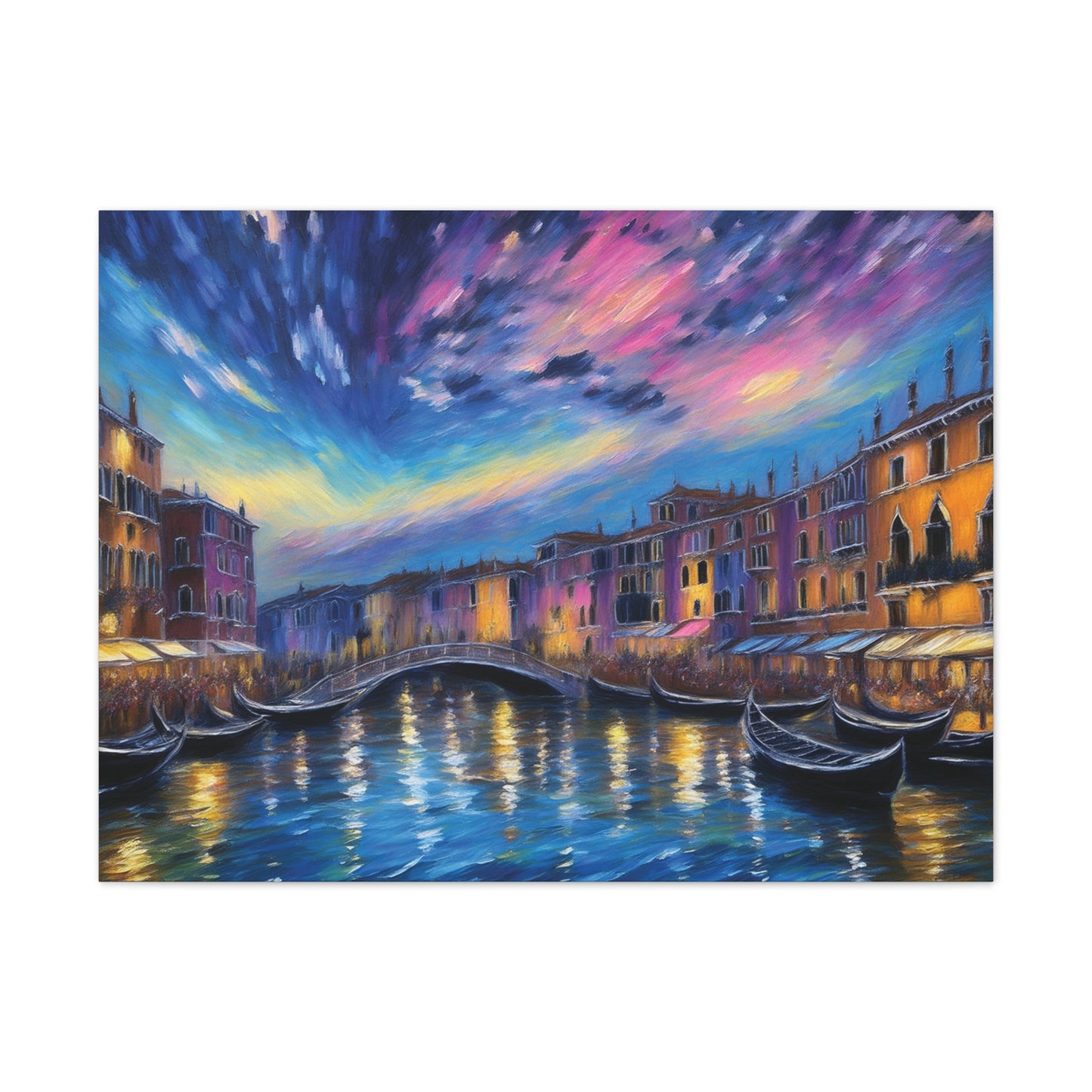 Canvas Wall Art, Serene Venice Scene, Home Decor, Art Gift for Her, Office Wall Decoration, Colorful Landscape Print
