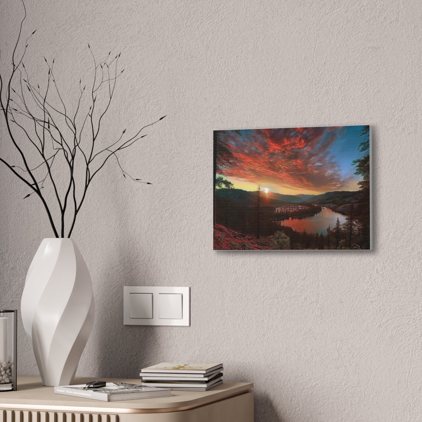 Scenic Canvas Wall Art, Colorful Landscape Print, Nature Decor, Home Wall Hanging, Sunset Photography