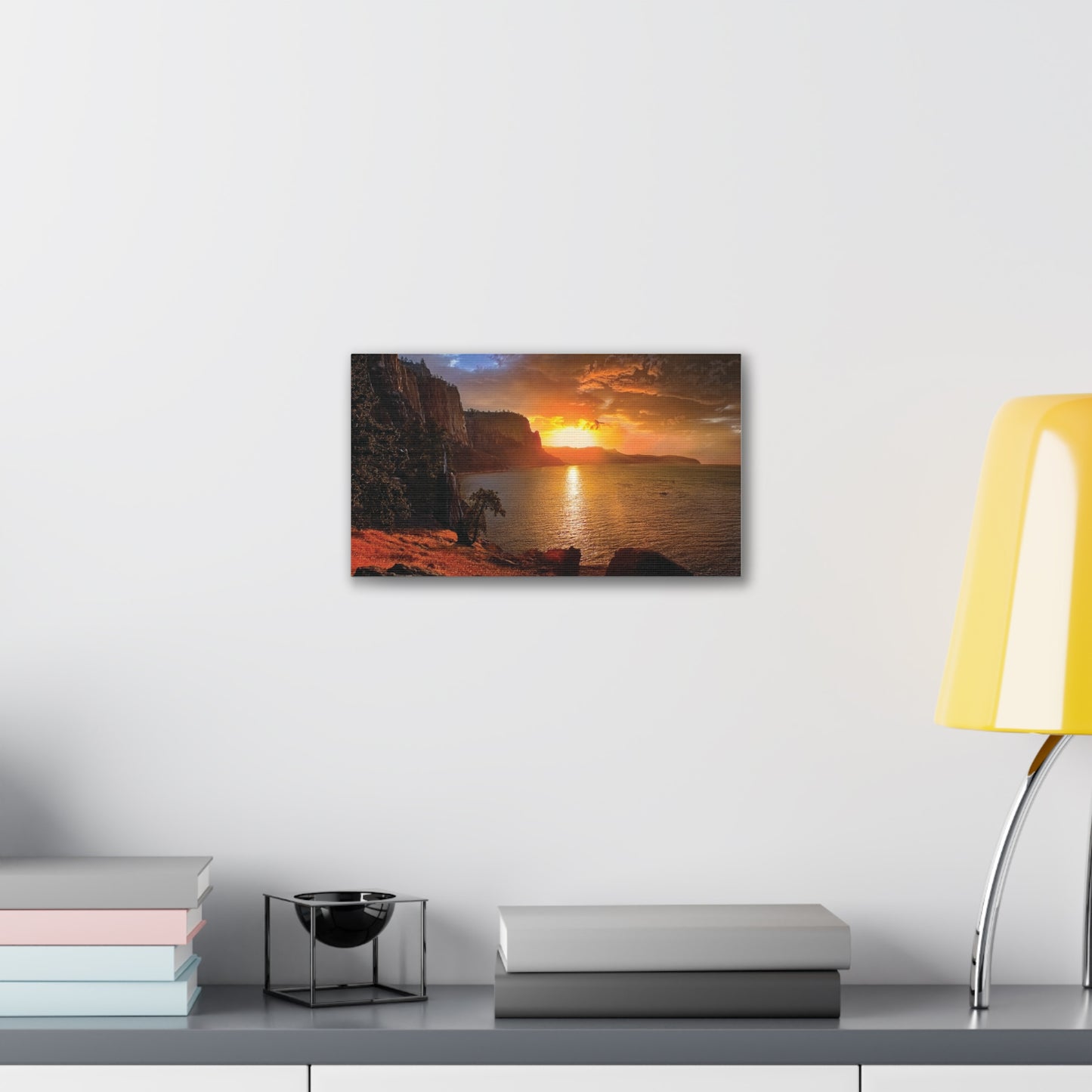 Sunset Canvas Print, Nature Wall Art, Scenic Home Décor, Gift for Nature Lovers, Coastal Landscape Decoration