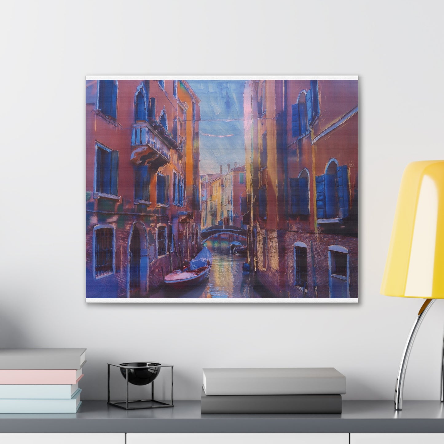 Venetian Canal Art Print, Canvas Wall Decor, Home Gallery Art, Gift for Art Lovers, Living Room Wall Art, Colorful Italian Landscape