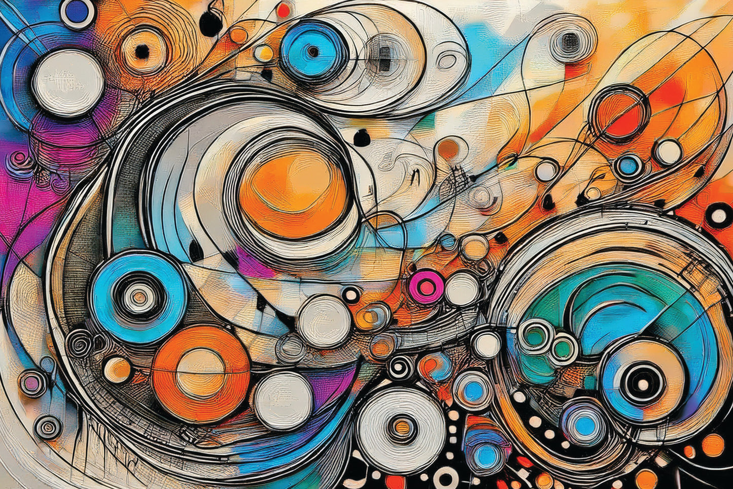 "Chromatic Swirls: Urban Energy Abstract"