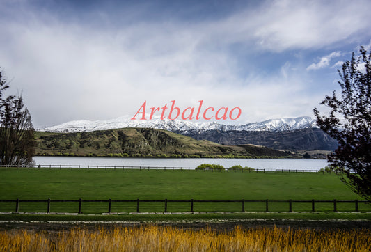 Emerald Serenity – New Zealand's Pristine Alpine Lake & Lush Meadows Under Snow-Capped Peaks"